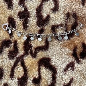 925 Sterling Silver Heart Charm Bracelet